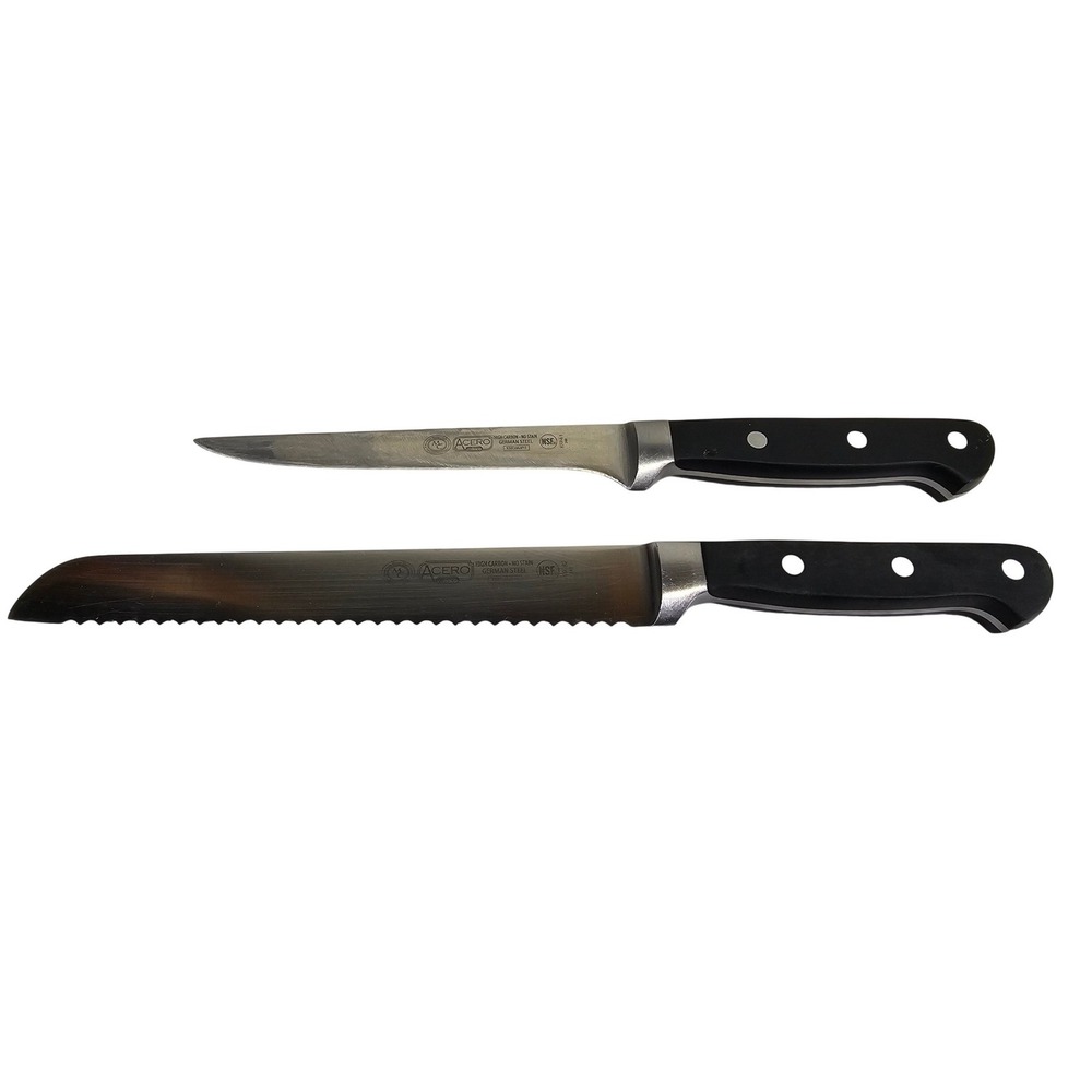Winco Acero Knife Set Unisex OS Black Good German Steel KFP-82 KFP-61 2pc